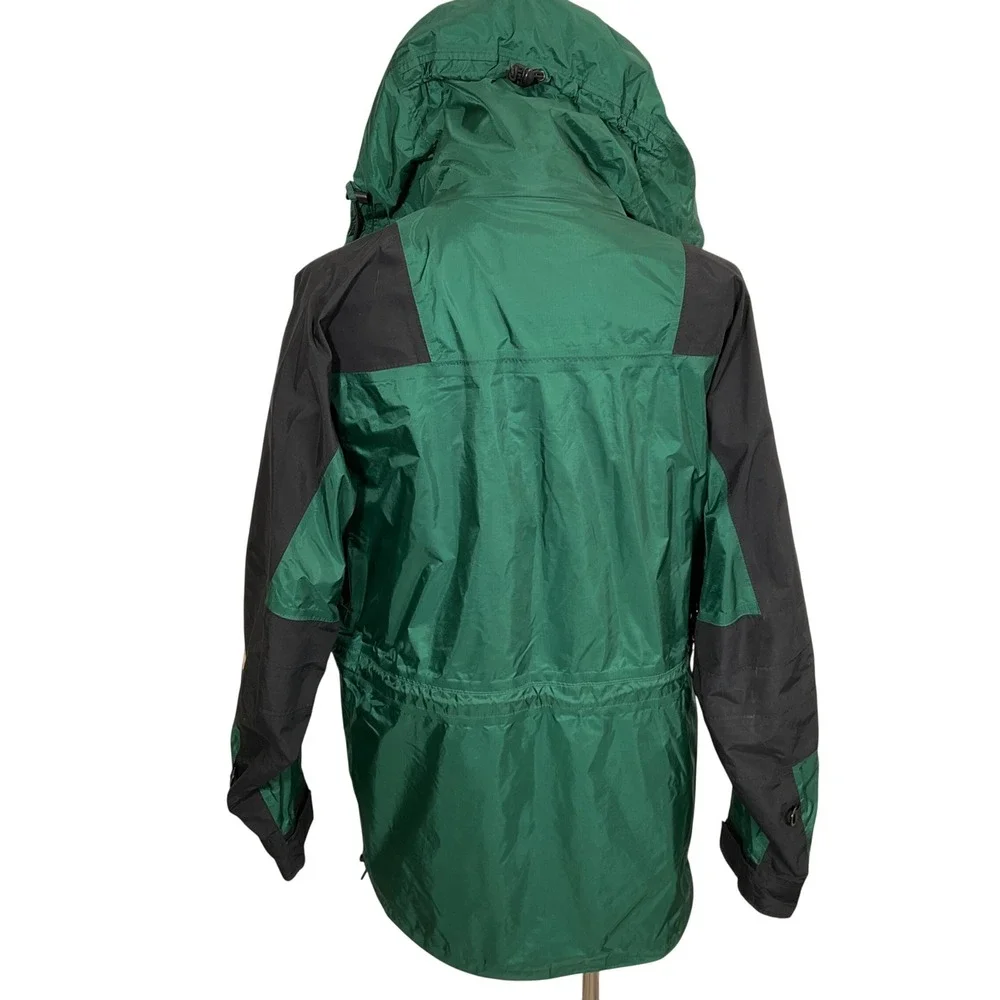 North Face Jacket Mens Large Green Black 88017 Gore Tex‎ Hood Outdoor Softshell